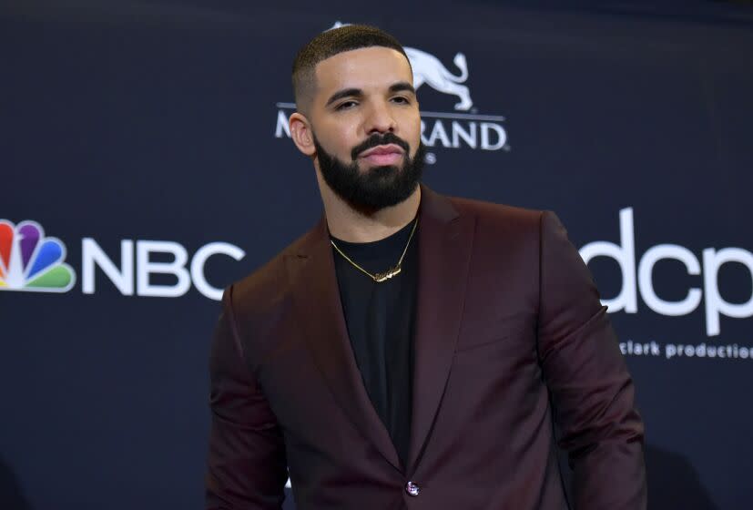 FILE - Drake poses at the Billboard Music Awards in Las Vegas on May 1, 2019. Drake says his new album, "For All the Dogs," may drop in a couple of weeks. His announcement came during a tour stop at the sold-out Barclays Center Thursday night in the Brooklyn borough of New York. (Photo by Richard Shotwell/Invision/AP, File)