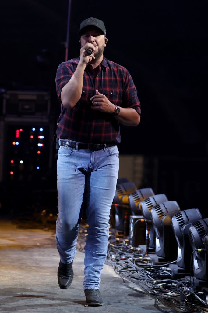 Luke Bryan performs during the American Performance Horseman in Texas on March 2024. Getty Images for Teton Ridge