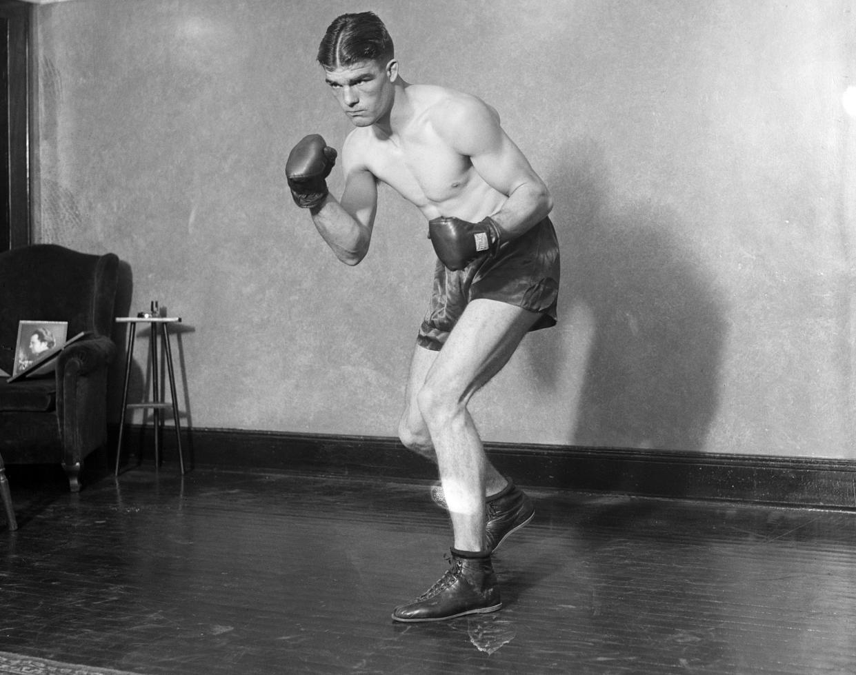 'Young' Stribling poses during a comeback attempt as a light heavyweight in Newark, New Jersey, on April 27, 1927. (Photo by The Stanley Weston Archive/Getty Images)