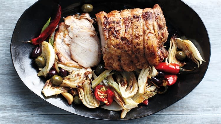 Roast Pork with Fennel, Chiles, and Olives