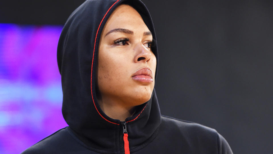 Liz Cambage is under investigation by Basketball Australia over an incident during a practice game against Nigeria.