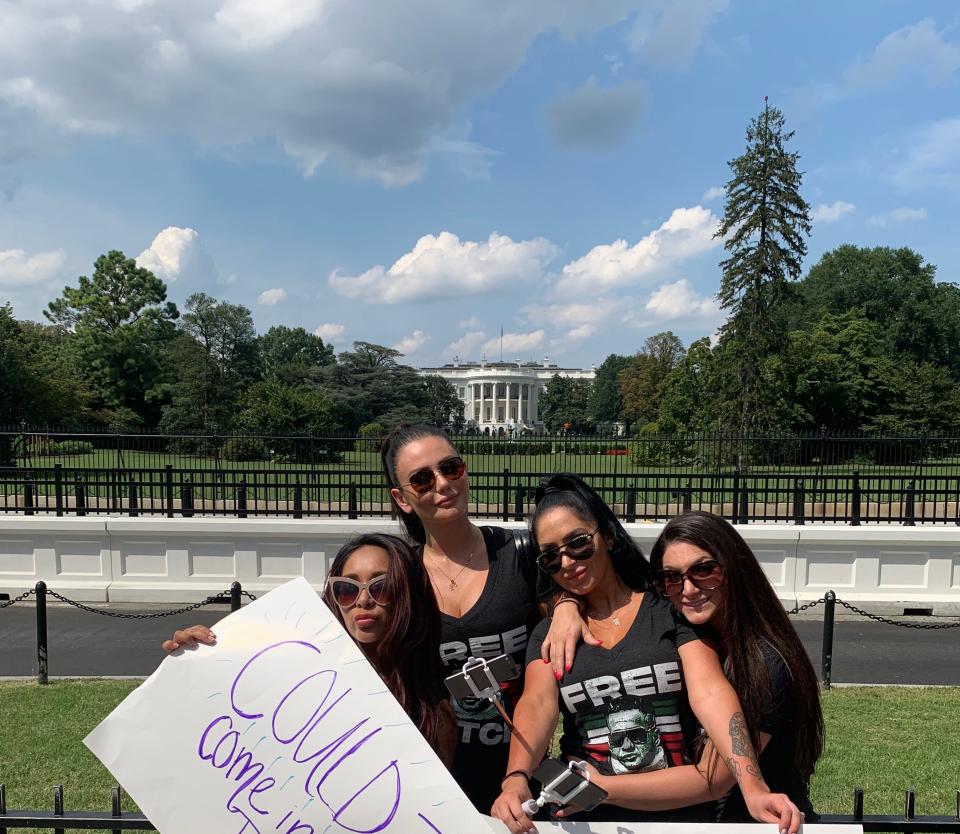 Cast members of "Jersey Shore  Family Vacation" in Washington, DC.