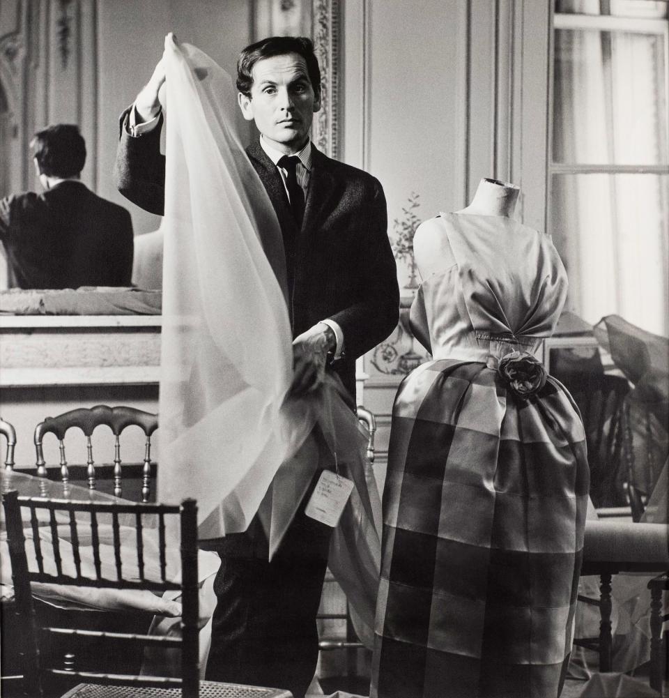 Pierre Cardin in his atelier, 1957.