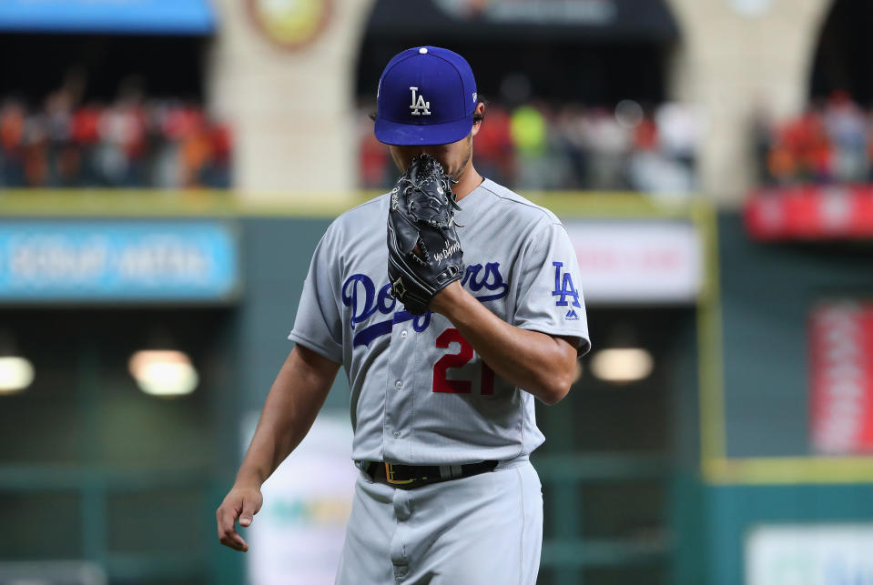 Yu Darvish got pummeled by the Astros in Game 3 of the World Series. (Getty Images)