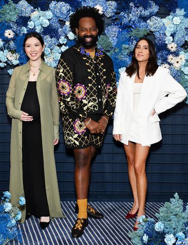 <p>Slaven Vlasic/Getty Images for American Express & Hilton</p> Jen Atkin, Maurice Harris and Priscilla Tsai celebrate the newly enhanced Hilton Honors American Express Business Card.