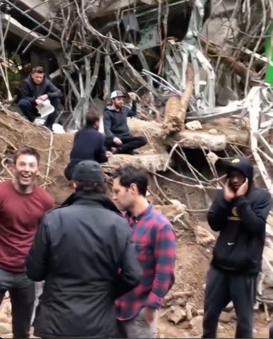 <p>Instagram/prattprattpratt</p> Chris Evans, Jeremy Renner, Sebastian Stan, Paul Rudd and Chadwick Boseman on the set of Avengers: Endgame