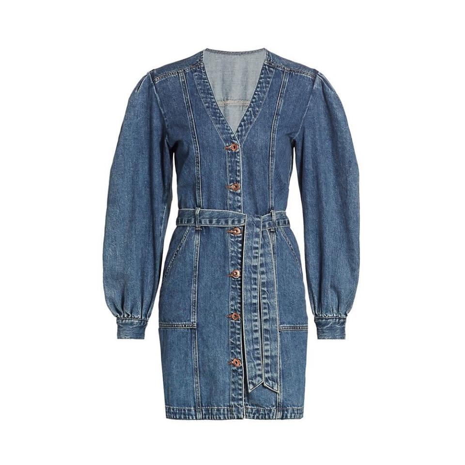 12) Sasha Belted Mini Denim Dress