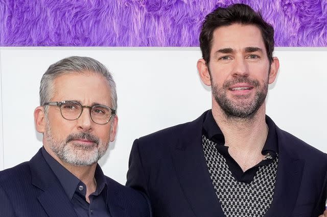 <p>Adela Loconte/Shutterstock</p> Steve Carrell and John Krasinski reunite in "IF."