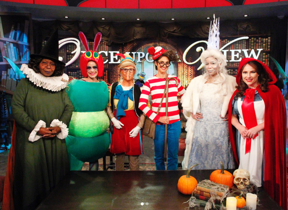 <p>“When Mother Goose, The Very Hungry Caterpillar, Pinocchio, Waldo, the White Witch from ‘The Lion, the Witch and the Wardrobe’, and Little Red Riding Hood all meet at the #HotTopics table!” a snapshot of co-hosts Whoopi Goldberg, Sara Haines, Joy Behar, Paula Faris, Sunny Hostin, and Meghan McCain was captioned. Their theme, of course, was “Once Upon a View.” (Photo: Instagram/The View) </p>