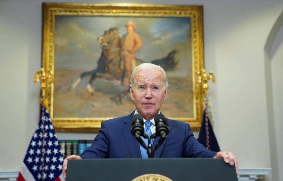  U.S. President Joe Biden delivers remarks on 