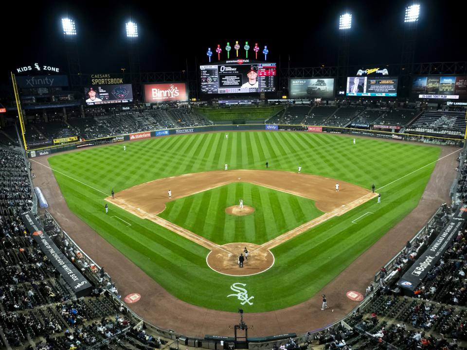 CHICAGO, IL - MAY 09: A general view of Guaranteed Rate Field during the regular season MLB game between the Cleveland Guardians and the Chicago White Sox on May 9, 2024, at Guaranteed Rate Field  in Chicago, Illinois. (Photo by Joseph Weiser/Icon Sportswire via Getty Images)