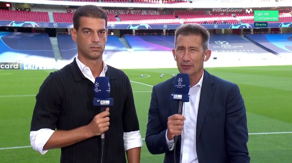 Gerard López y Carlos Martínez, minutos antes del Bayern - Barcelona.