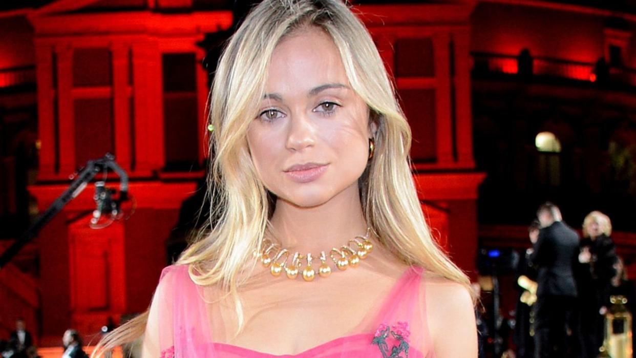 Amelia Windsor in a pink dress