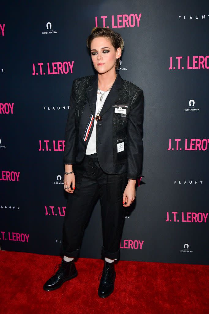 <p>The star suited up for the LA premiere of J.T. Leroy in April 2019.</p>