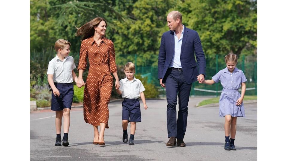 George, Charlotte and Louis on first day at Lambrook