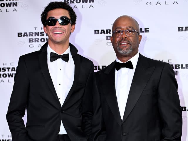 <p>Stephen J. Cohen/Getty</p> Jack Rucker and Darius Rucker attend the Barnstable Brown Gala on May 06, 2022 in Louisville, Kentucky.