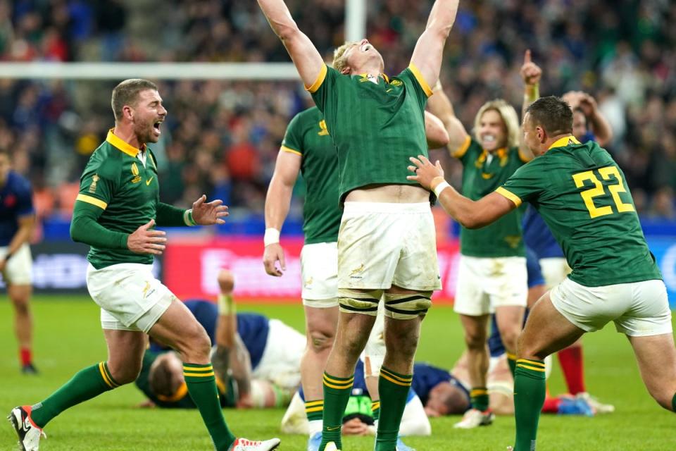 Holders South Africa reached the semi-finals with a brilliant win over France (PA Wire)