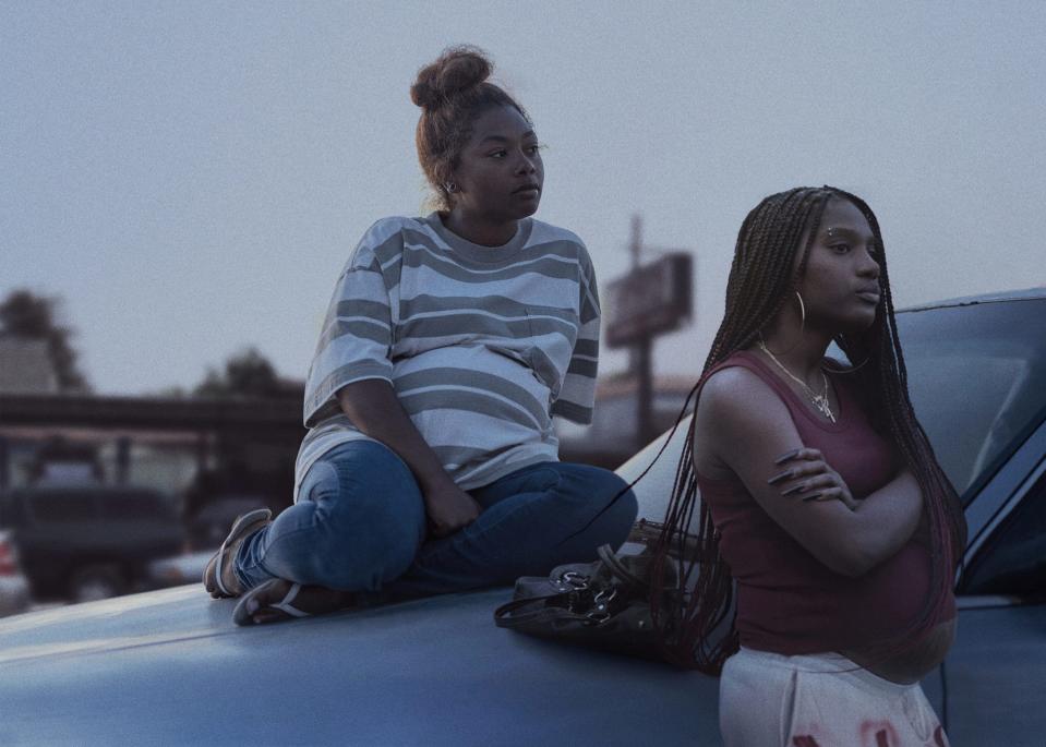 (L-R) Tia Nomore and Erika Alexander star in writer-director Savannah Leaf's feature film "Earth Mama," an A24 release opening Friday, Sept. 22 at Cine in Athens, Ga.