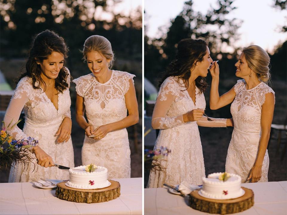 cutting cake