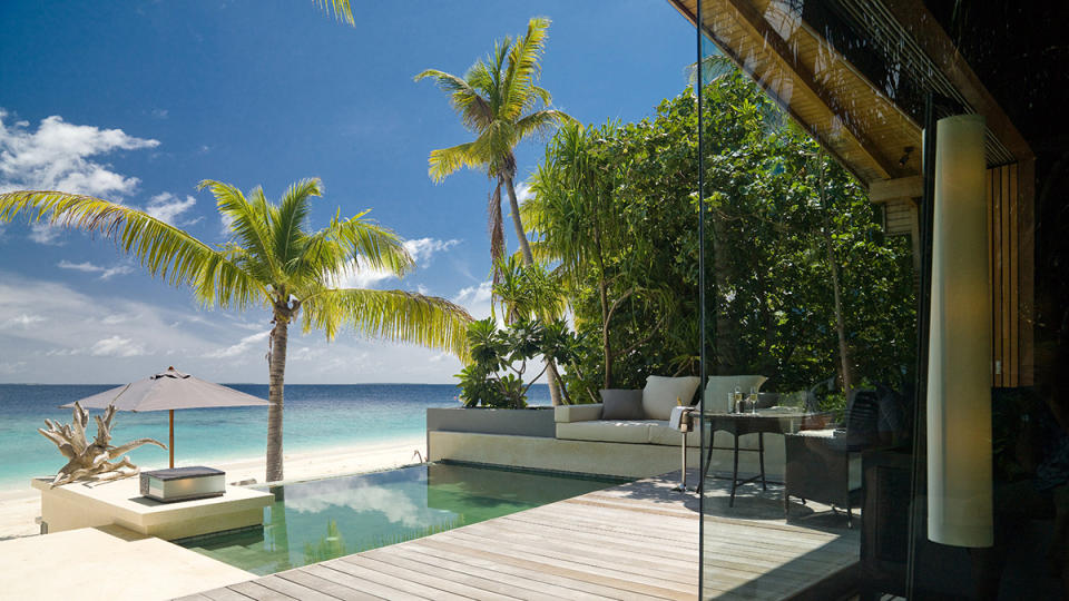 A beach villa at the Park Hyatt Maldives