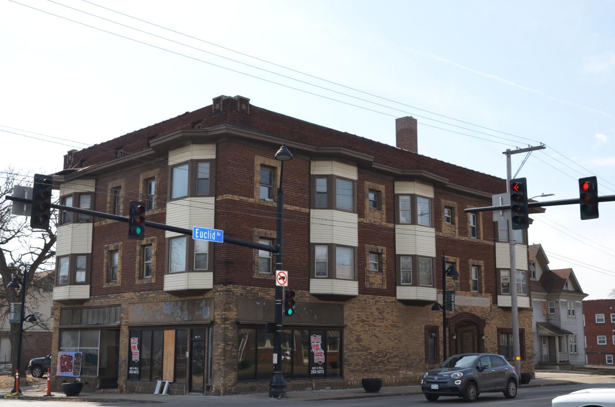 Invest DSM has received permission to demolish the dilapidated Highland Apartments building so it can be replaced with a mixed-use apartment and retail structure at 3524 Sixth Ave. in Des Moines' Highland Park business district.