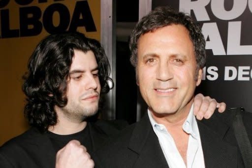 Sylvester Stallone's son Sage (L) and brother Frank (R) arrive at a movie premiere in California in 2006. Sage Stallone was found dead at his Hollywood home on Friday