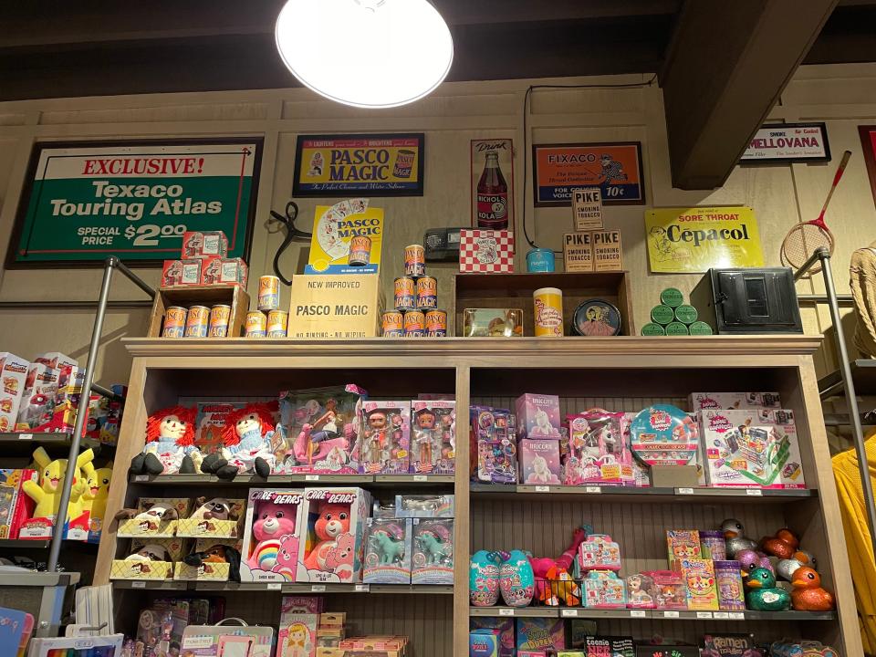 Toys and games on display at Cracker Barrel store