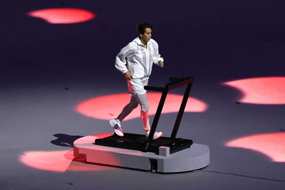 Arisa Tsubata at the opening ceremony of the Tokyo 2020 Summer Olympic Games