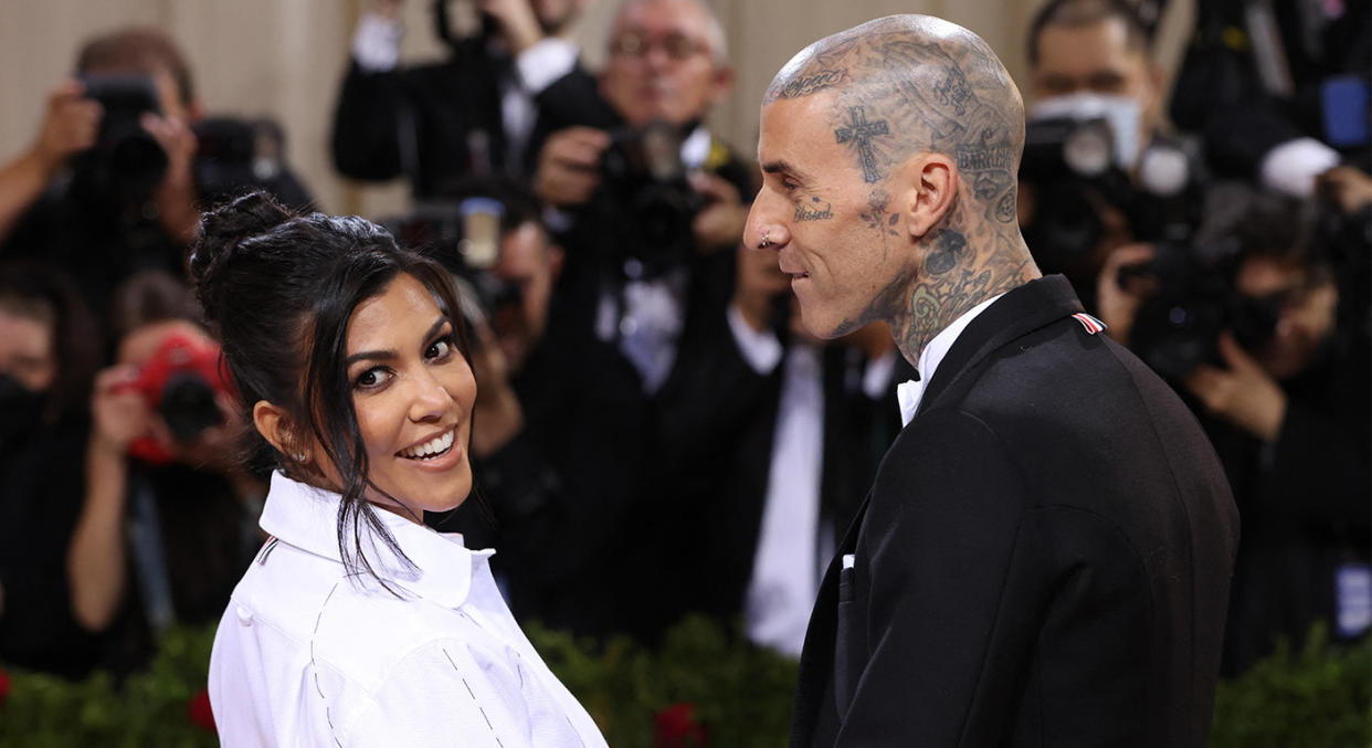 Kourtney Kardashian and Travis Barker celebrated their wedding with family and friends in Portofino. (Reuters)