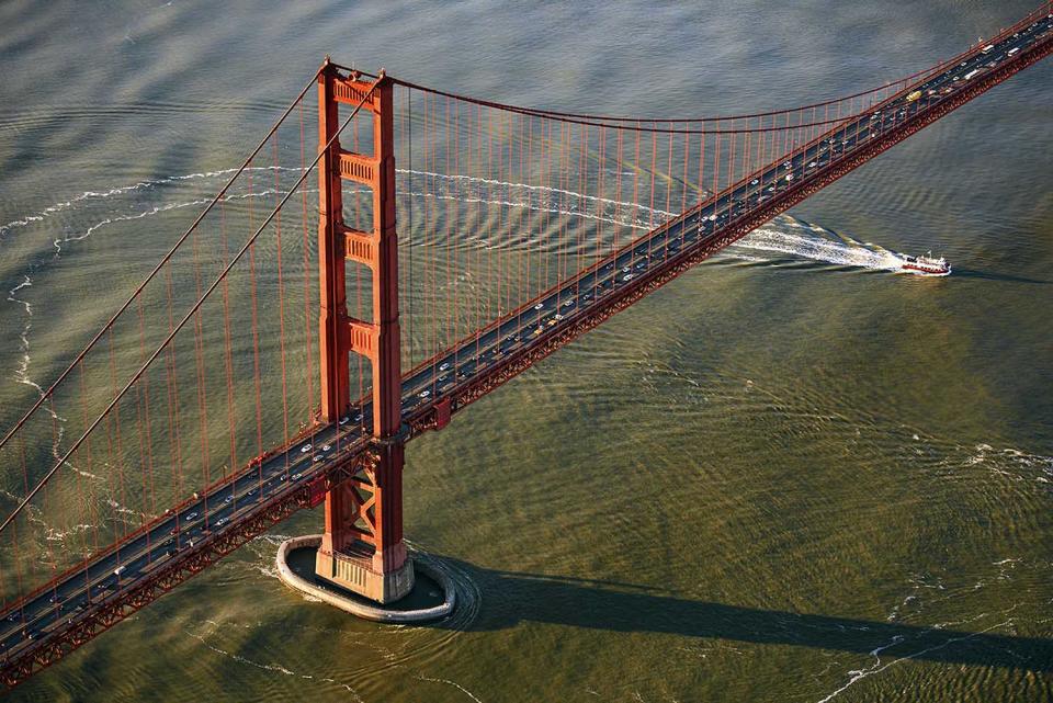 <p>Golden Gate Bridge, San Francisco – the most photographed, bridge in the world. It opened in 1937 and was, until 1964, the longest suspension bridge main span in the world, at 4,200 feet (1,280 m). (Photo: Jassen Todorov/Caters News) </p>