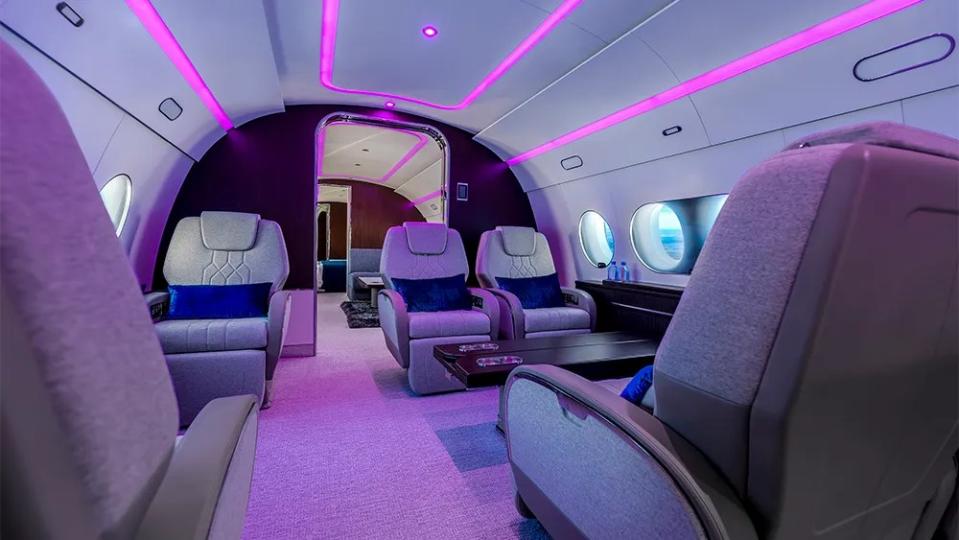 The first ACJ220 has a nightclub vibe, showing the range of options. It was completed last summer by Comlux in Indianapolis.