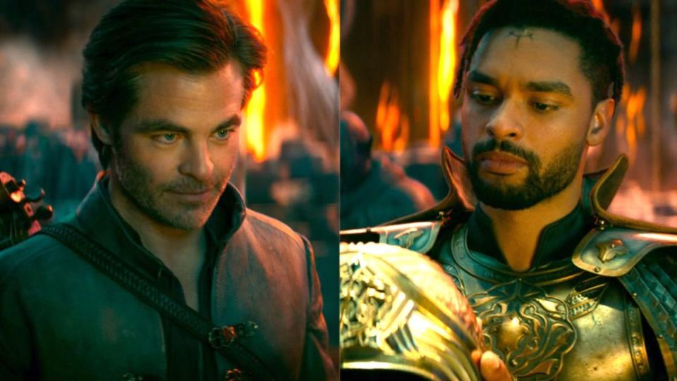 Chris Pine and Rege-Jean Page in Dungeons & Dragons: Honor Among Thieves.