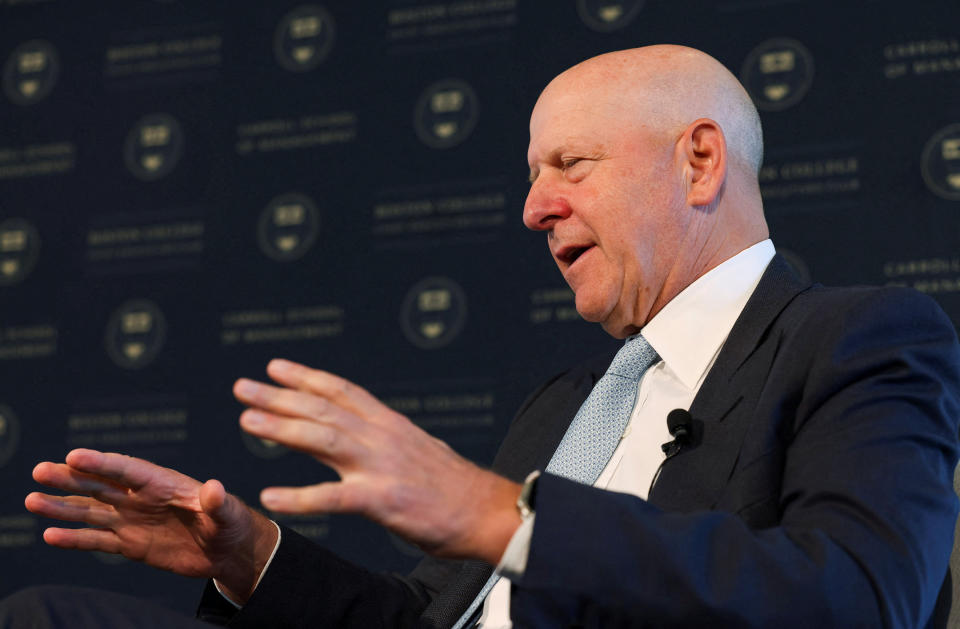 Goldman Sachs CEO David Solomon gestures during the Boston College Chief Executives Club luncheon in Boston, Massachusetts, U.S., May 22, 2024. REUTERS/Mark Stockwell