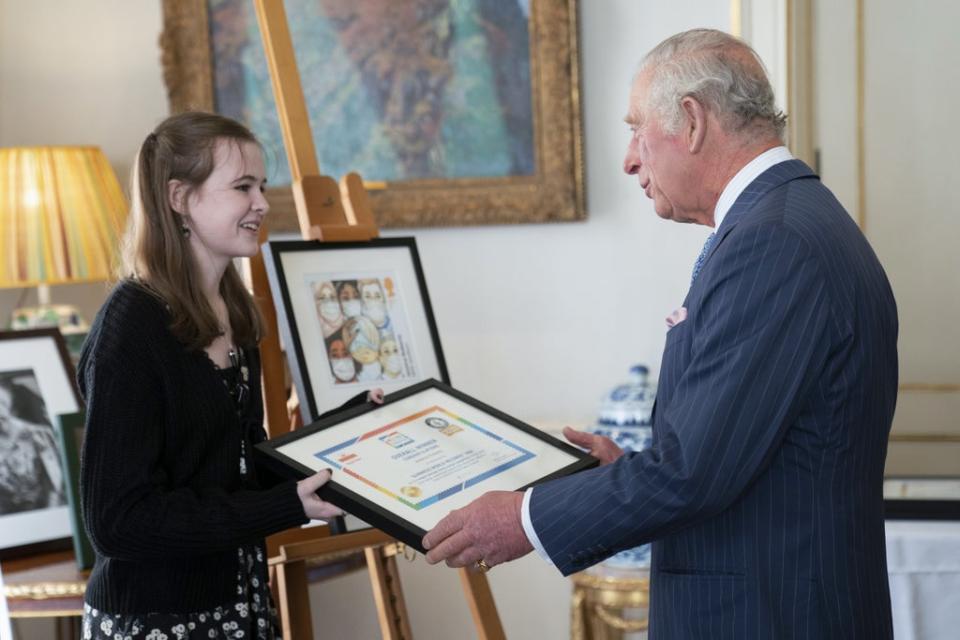 Charles meets Jessica Roberts (Kirsty O’Connor/PA) (PA Wire)