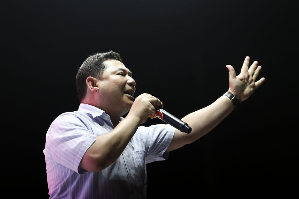 Rafizi Ramli speaks during a ceramah in Rantau April 10, 2019. — Picture by Yusof Mat Isa