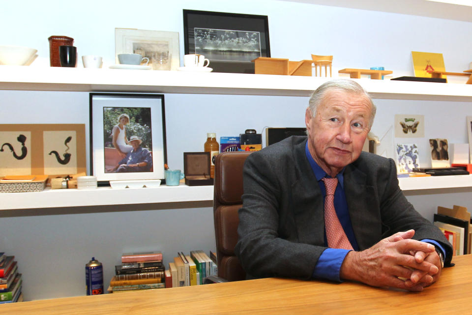 LONDON, UNITED KINGDOM - NOVEMBER 15: Sir Terence Conran attends the press view of 'Terence Conran: The Way We Live Now' at Design Museum on November 15, 2011 in London, England. (Photo by Fred Duval/WireImage)