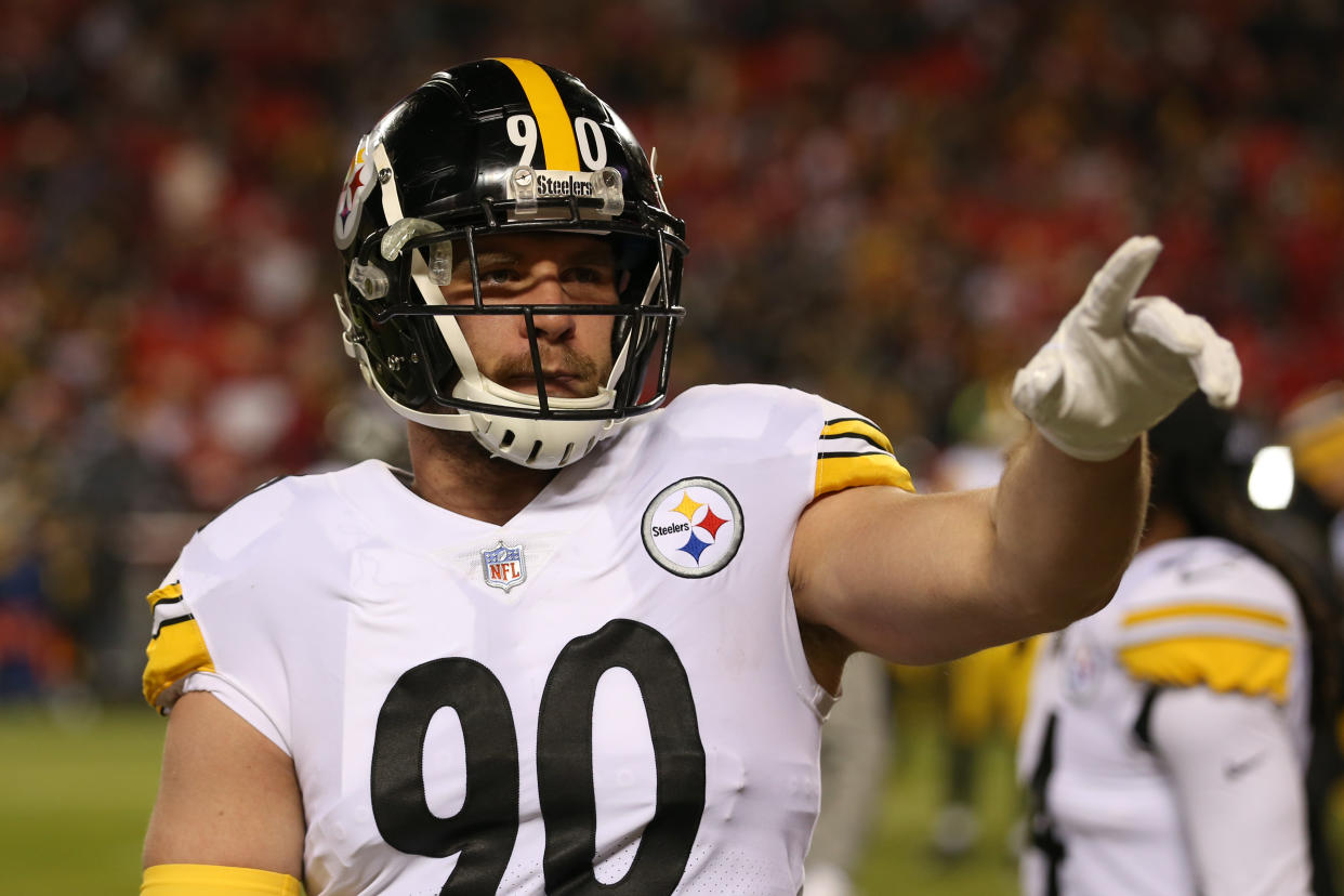 Pittsburgh Steelers outside linebacker T.J. Watt won NFL defensive player of the year after posting 22.5 sacks. (Photo by Scott Winters/Icon Sportswire via Getty Images)