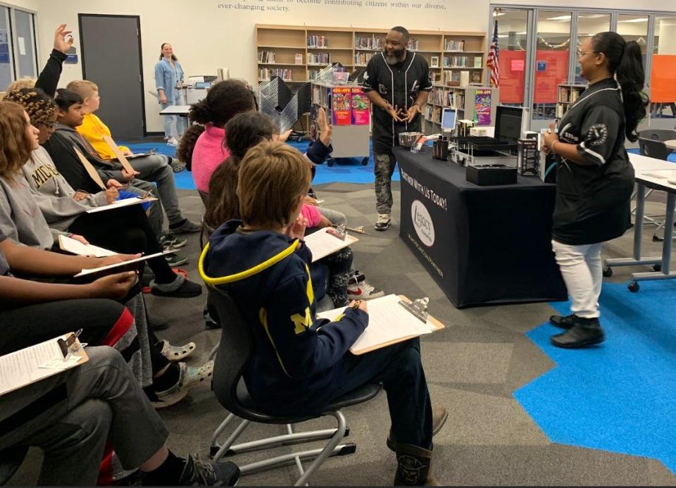 Employees of Legacy Barber School in Adrian, including Gerod Sturgis, recently spoke and visited with seventh grade students at Springbrook Middle School in Adrian during a career fair, which was held to broaden the student’s horizons and to “ignite their passion for future careers,” Adrian Public Schools said.