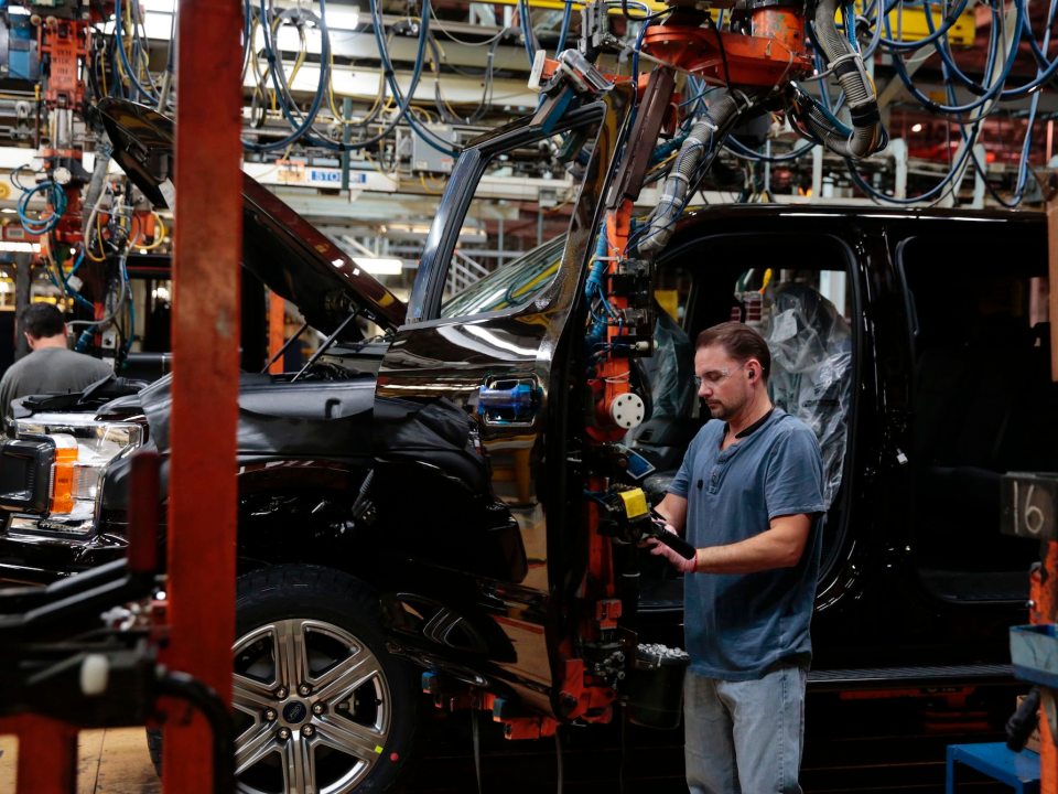 Inside of a Ford factory.