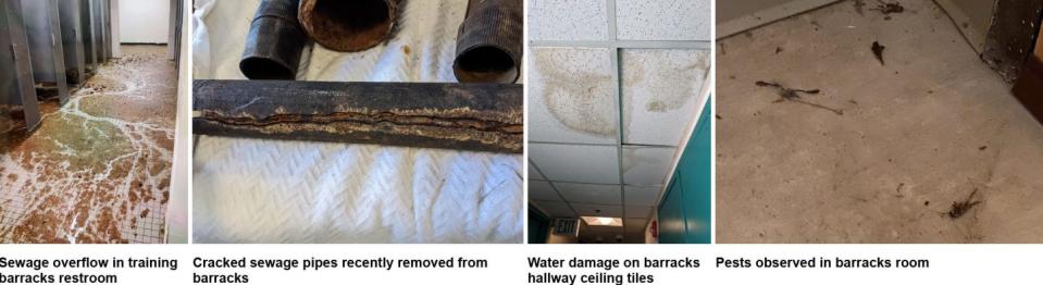 The GAO report highlighted pictures of unchecked sewage, water damage, and other cleanliness issues.