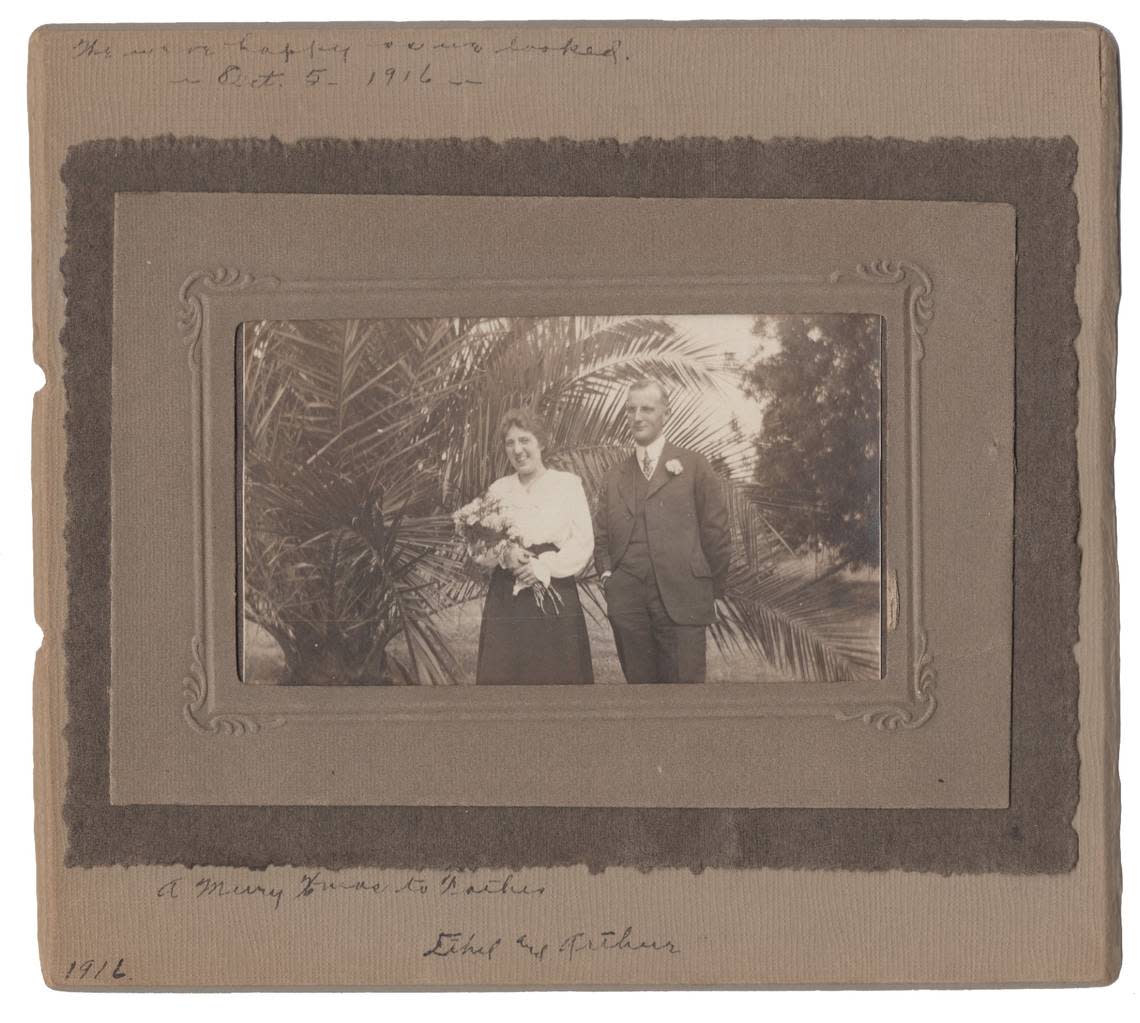 Arthur and Ethel Staples on their wedding day Oct. 5, 1916. This photograph was sold at Schiff Estate Services on a Del Paso Boulevard in Sacramento in December.