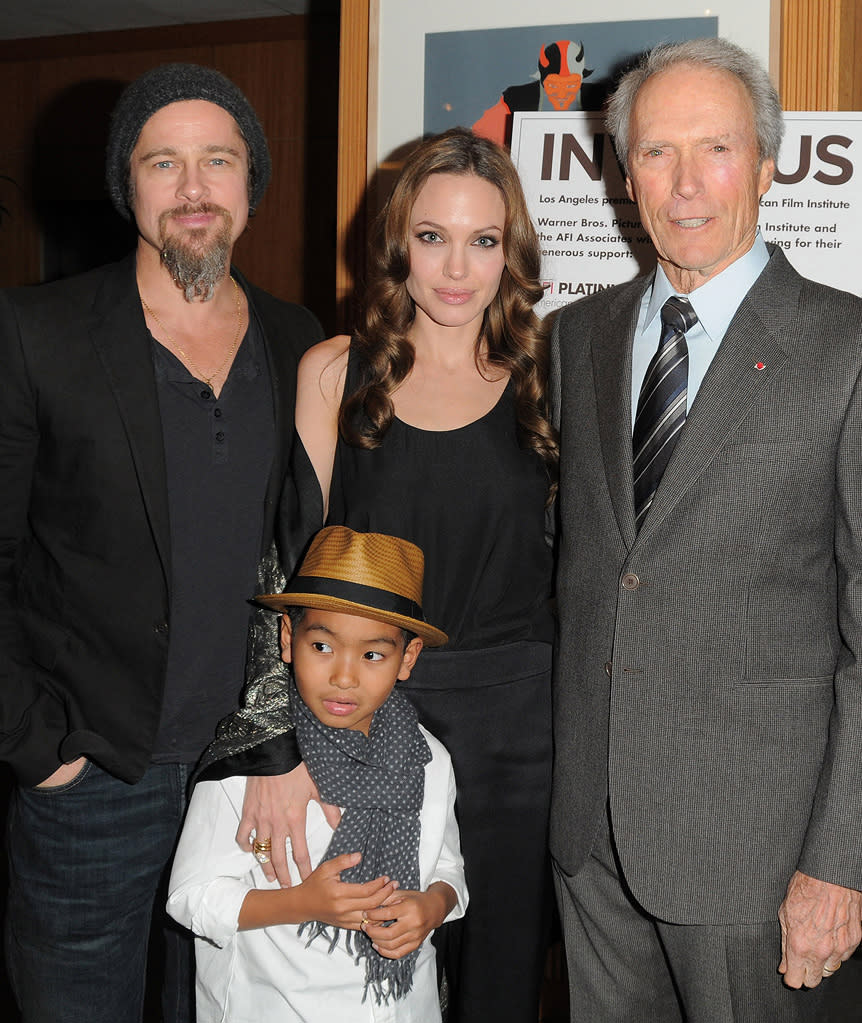 Invictus LA premiere 2009 Brad Pitt Angelina Jolie Clint Eastwoood