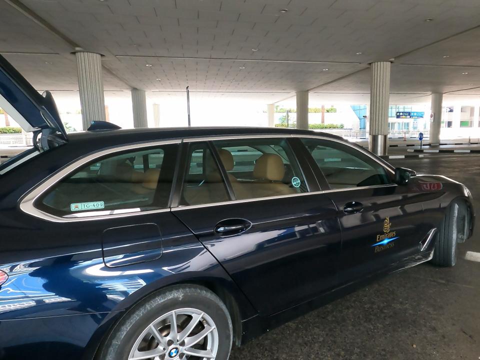 BMW car in airport parking lot