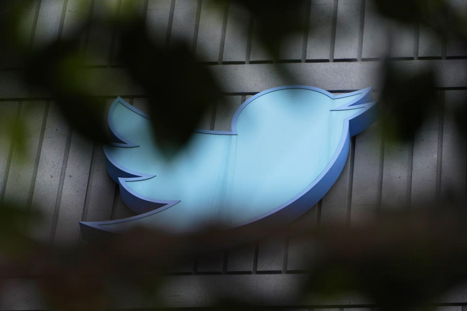 Twitter's blue bird is seen on its headquarters building in San Francisco, Monday, July 24, 2023. Elon Musk has unveiled a new "X" logo to replace Twitter's famous blue bird as he follows through with a major rebranding of the social media platform he bought for $44 billion last year. The X started appearing at the top of the desktop version of Twitter on Monday, but the bird was still dominant across the smartphone app. (AP Photo/Godofredo A. Vásquez)