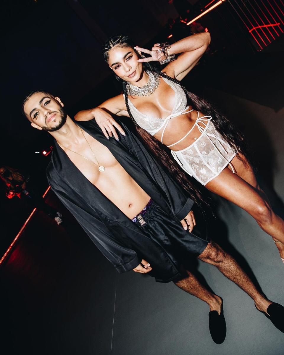 Mena Massoud and Vanessa Hudgens model in the Savage x Fenty Show Vol. 3. - Credit: Courtesy of Savage X Fenty/Instagram