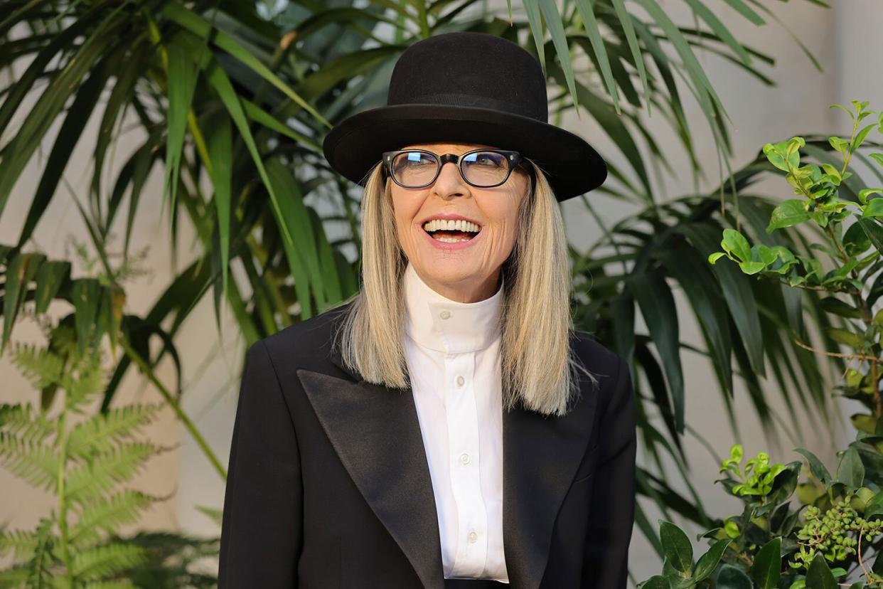 SAN MARINO, CALIFORNIA - OCTOBER 13: Diane Keaton attends the Ralph Lauren SS23 Runway Show at The Huntington Library, Art Collections, and Botanical Gardens on October 13, 2022 in San Marino, California. (Photo by Amy Sussman/Getty Images)