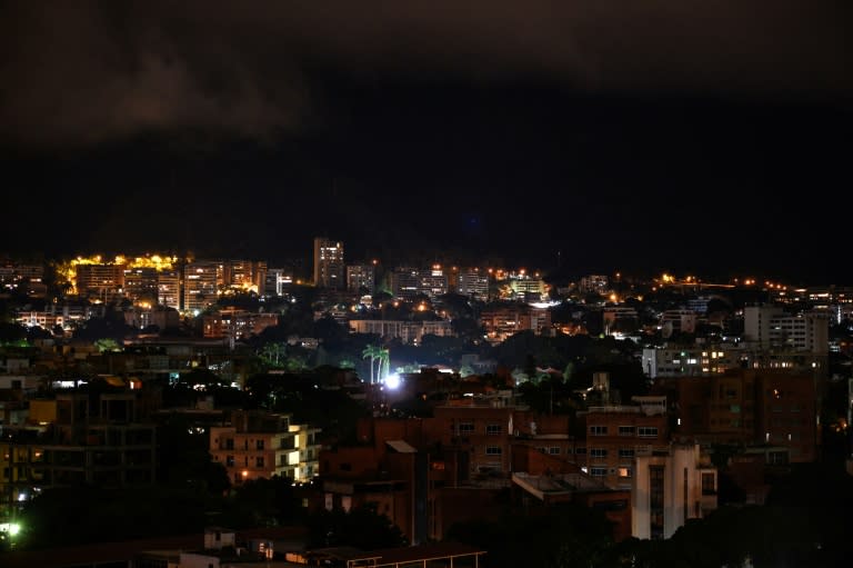 View of Caracas by night - the skyline is darker and darker as more and more apartments are abandoned