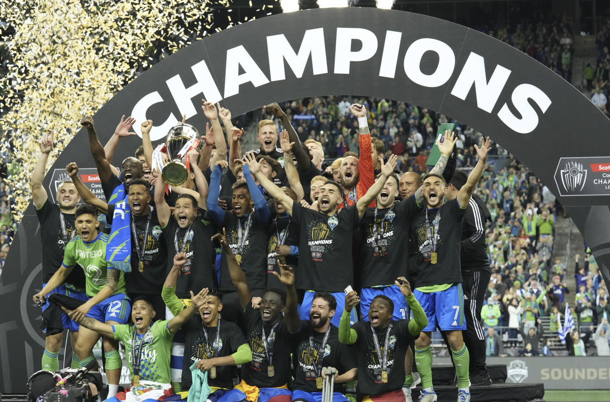 Los Seattle Sounders de la MLS celebran su victoria ante Pumas en la CONCACAF Champions League. (Foto: Jeff Halstead/Icon Sportswire vía Getty Images)