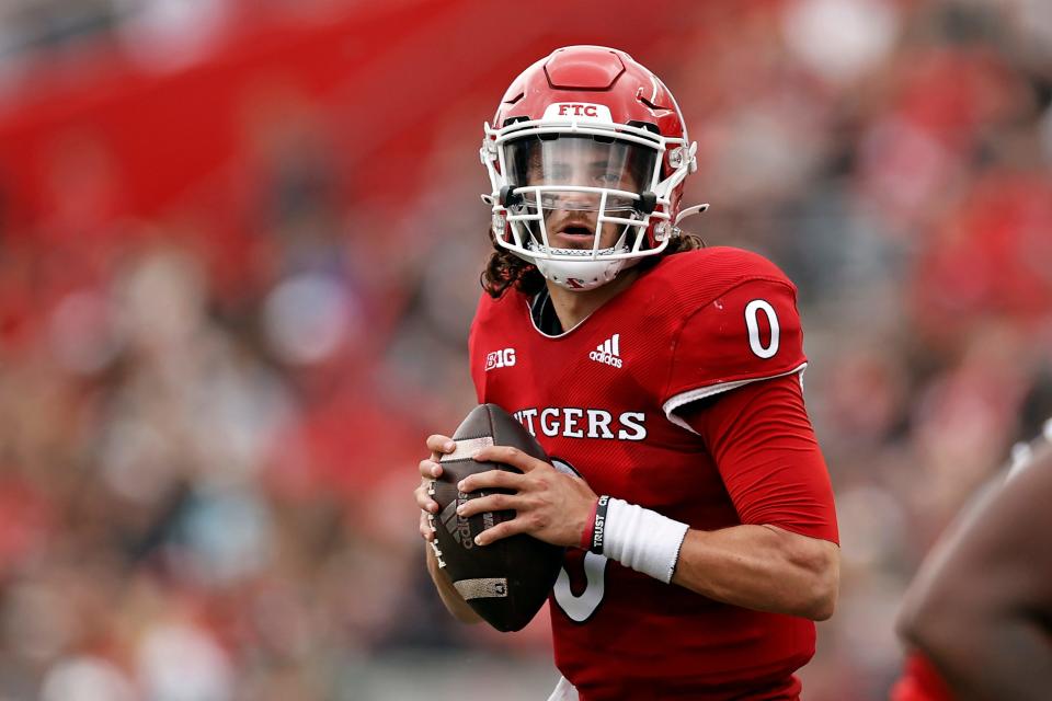 Senior Noah Vedral leads Rutgers in passing with 1,761 yards and is second in rushing with 280 yards.