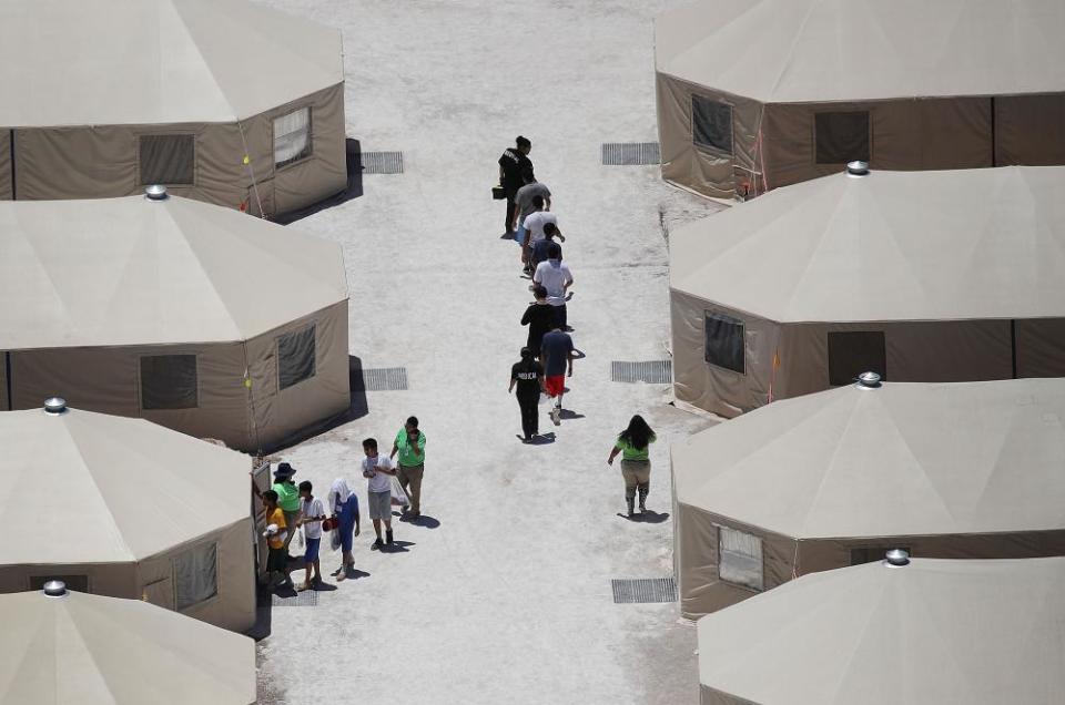 A tent encampment in Tornillo, Texas, to house immigrant children.